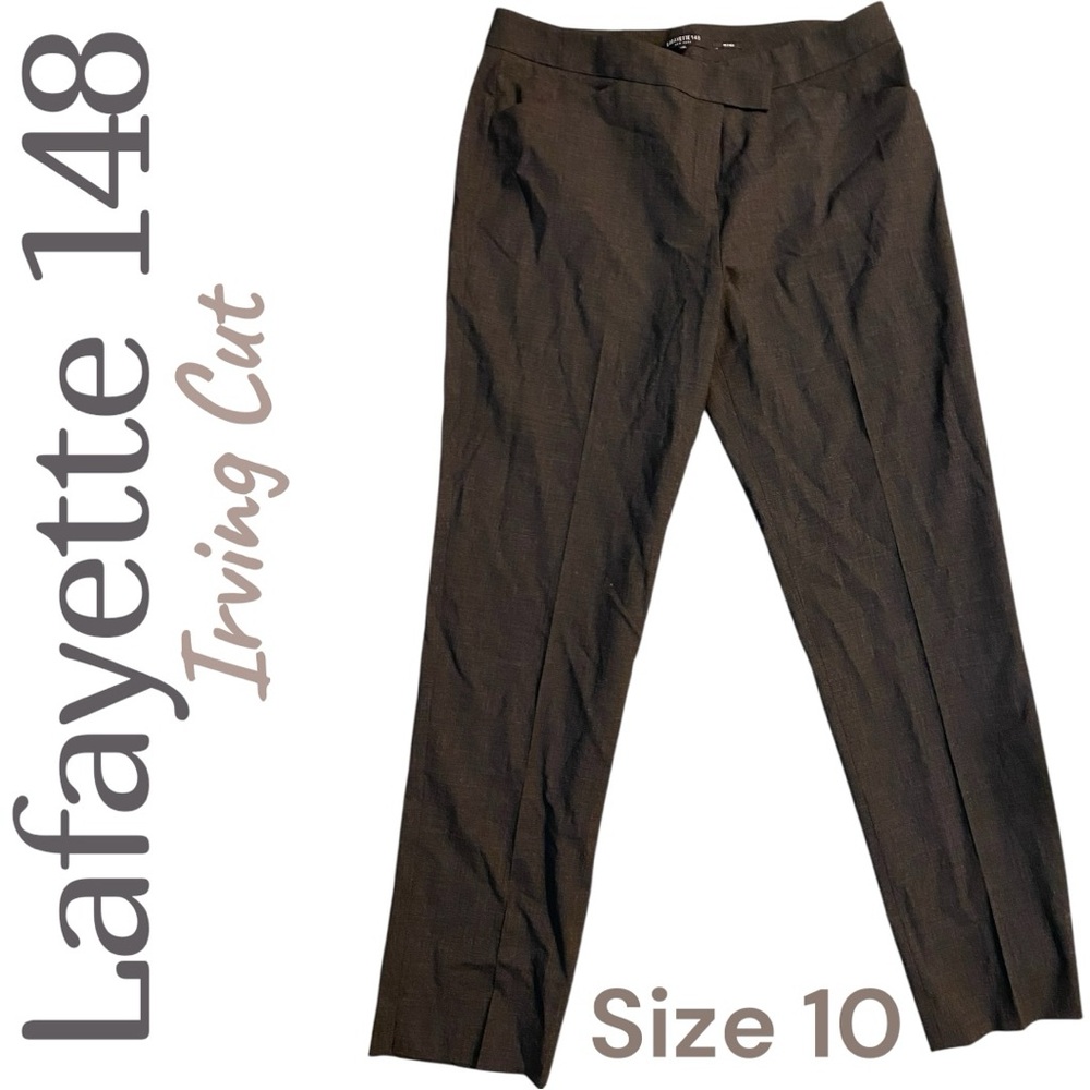 Lafayette 148 New York Charcoal Stretch Wool Trousers